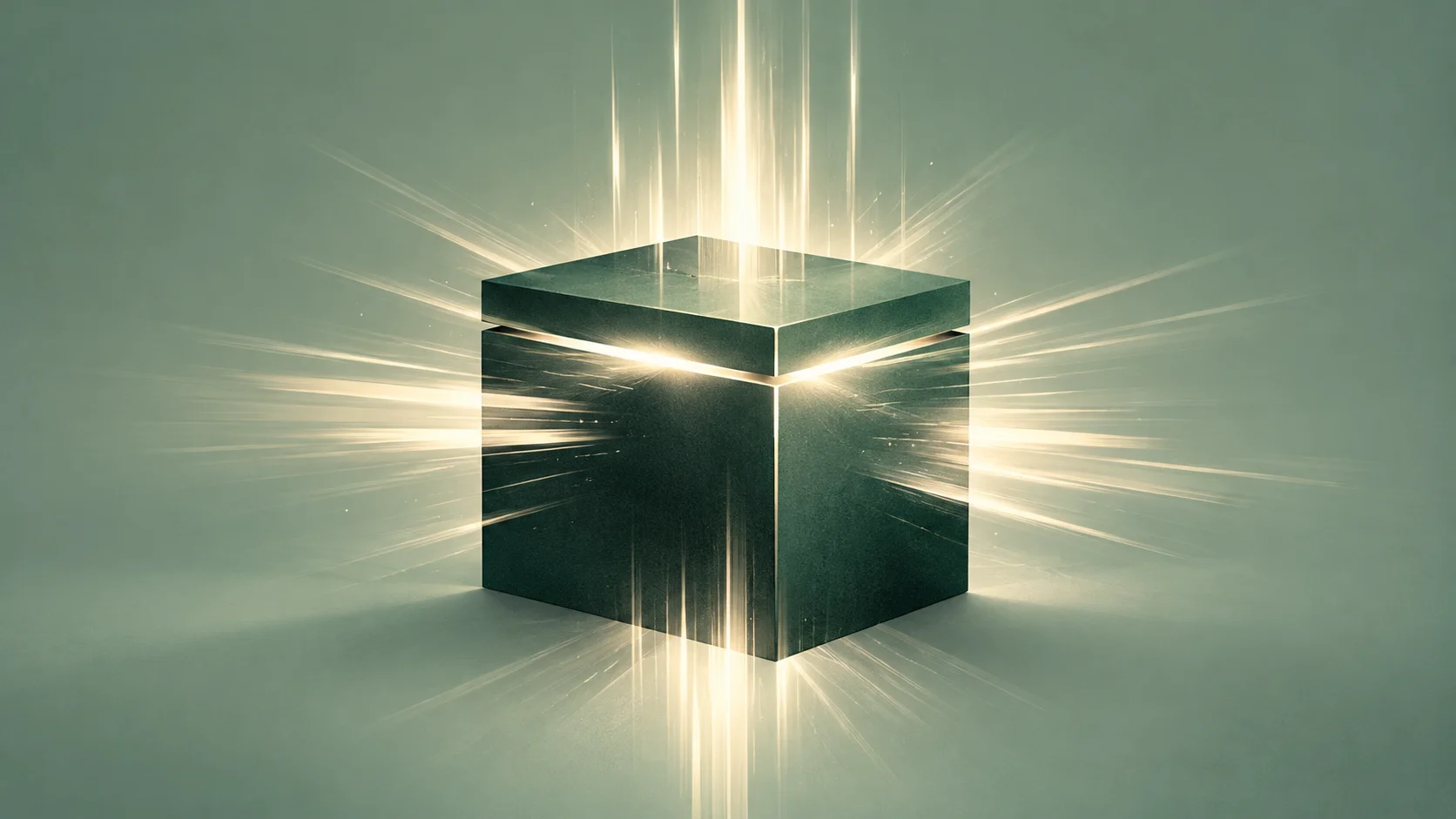caja de pandora con una luz saliendo de la caja en fondo verde